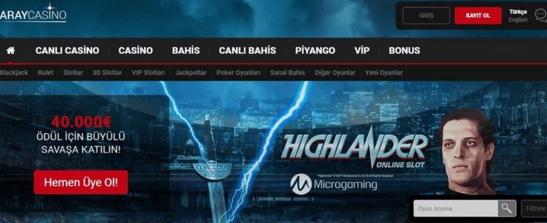 Saraycasino Highlander Online Slot Turnuvası 40 000 Euro Ödül veriyor!