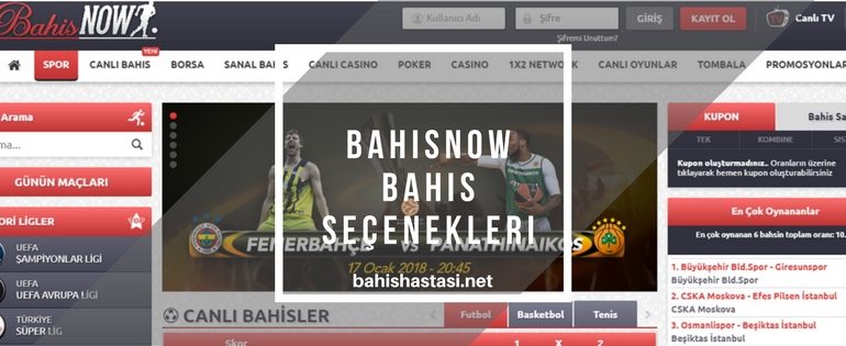 Bahisnow Bahis Seçenekleri