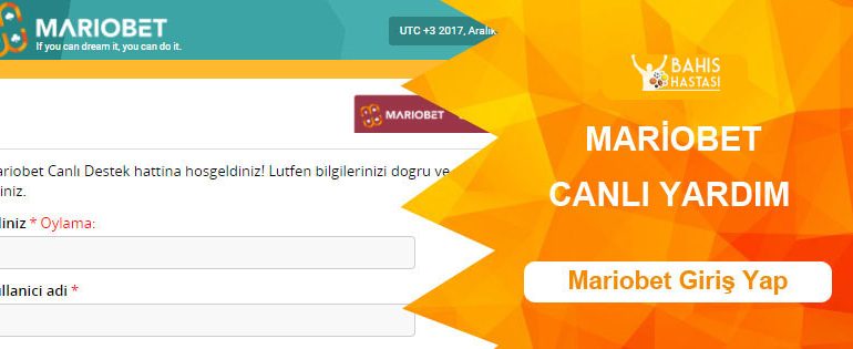 Mariobet Canlı Yardım