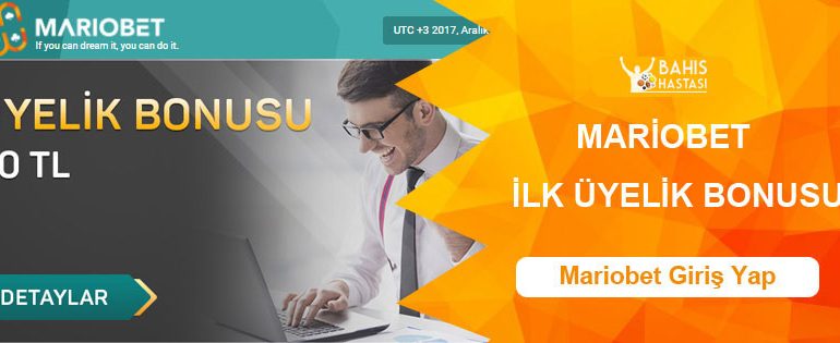 Mariobet Herkese 20 TL Bedava Üyelik Bonusu