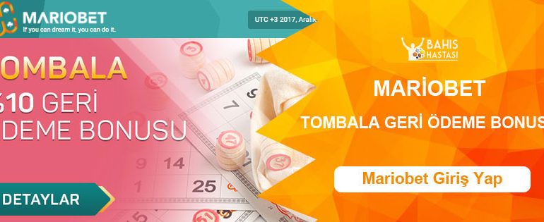 Mariobet Tombala Geri ödeme Bonusu