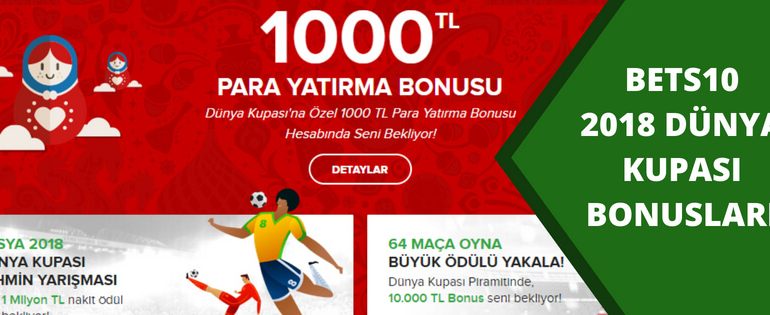 Bets10 2018 Dünya Kupası Bonusları