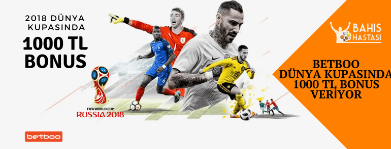 Betboo 2018 Dünya Kupası 1000 TL Bonus