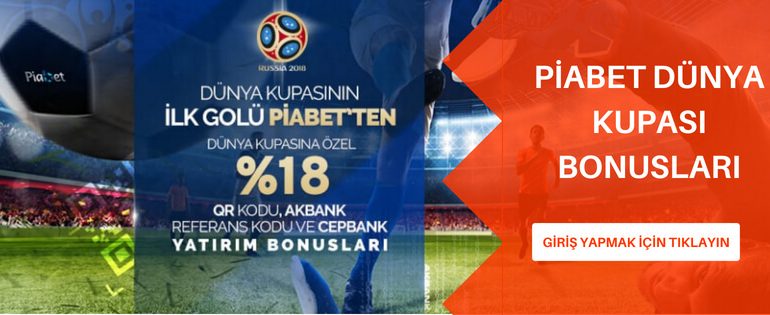 Piabet 2018 Dünya Kupası Bonusları