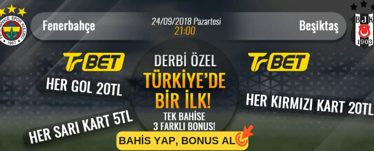 Trbet Fenerbahçe-Beşiktaş Derbi Özel, Tek Kuponda 3 Farklı Bahis Oyna!